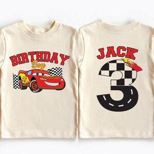 Personalized Disneyland Cars Birthday Shirt, Custom Name Age McQueen Birthday Boy Tee, Pixar Pit Crew, Disneyland Birthday Family Trip image 3