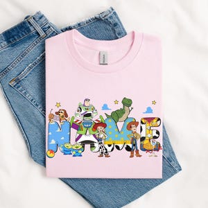 Custom Name Toy Story T-shirt, Personalized Disneyland Buzz Woody Jessie Shirt, Custom Birthday Boy Girl Tee, Disneyland Trip image 3