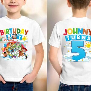 Personalized Toy Story Characters Birthday Shirt, Buzz Lightyear Custom Birthday Shirt, Disneyland Toy Story Birthday Shirt, Woody Shirt Bild 4