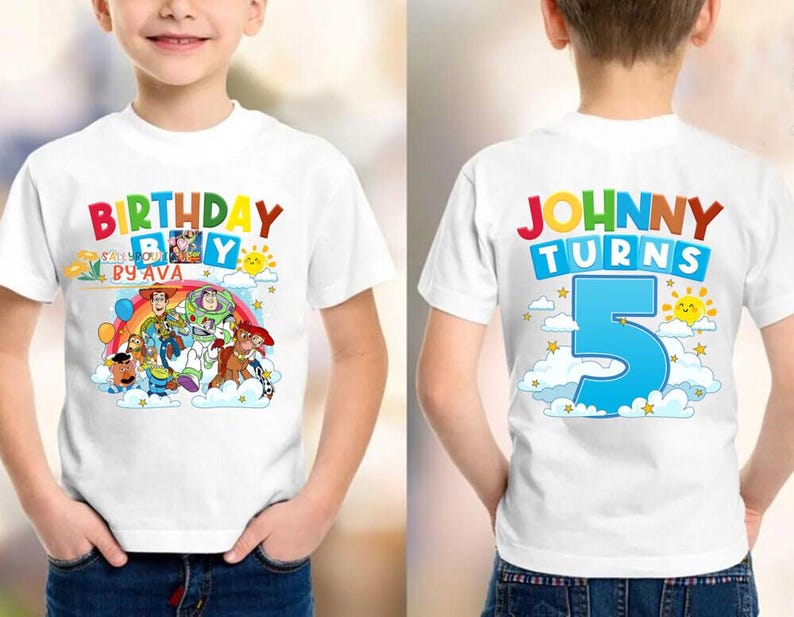 Personalized Toy Story Characters Birthday Shirt, Buzz Lightyear Custom Birthday Shirt, Disneyland Toy Story Birthday Shirt, Woody Shirt Bild 4