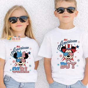Personalized Disneyland Mickey and Friends 4th of July Shirt, All American Mom Dad Family Matching, Happy Independence Day, 250 Years Shirts image 4