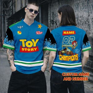 Custom DisneyLand Toy Story Crop Top Football Jersey, Toy Story Characters Croptop Jersey, Disneyland Football Team Outfit, Gift For Fans image 3