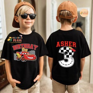 Disneyland Cars Birthday Shirt, McQueen Birthday Boy Tee, Pixar Pit Crew Sweatshirt, Lightning Birthday Family, Racing Car Birthday Trip image 1