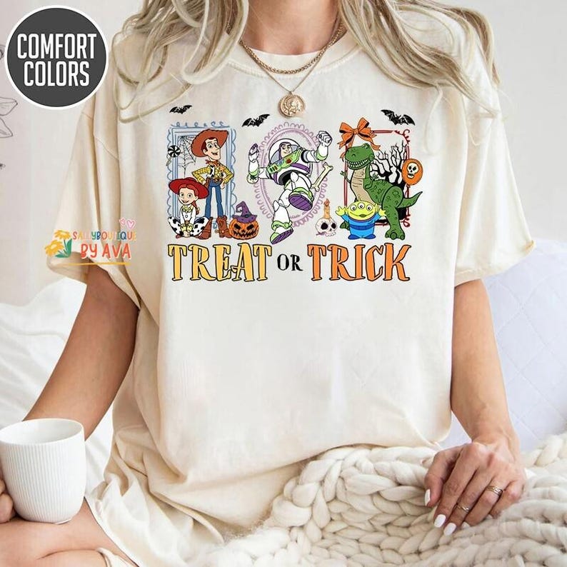 Toy Story Halloween Shirt 2026, Treat Or Trick Tee, Disneyland Halloween 2026, Gift for Disneyland Fans, Comfort Colors Tee image 3