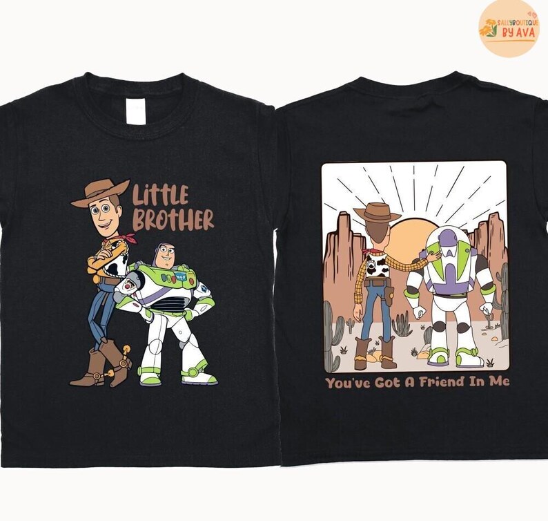 Toy Story Brothers Shirt, Disneyland Big and Little Bro Matching Tee, Woody Buzz Lightyear Family Sweatshirt, Toy Story Siblings Gift immagine 5