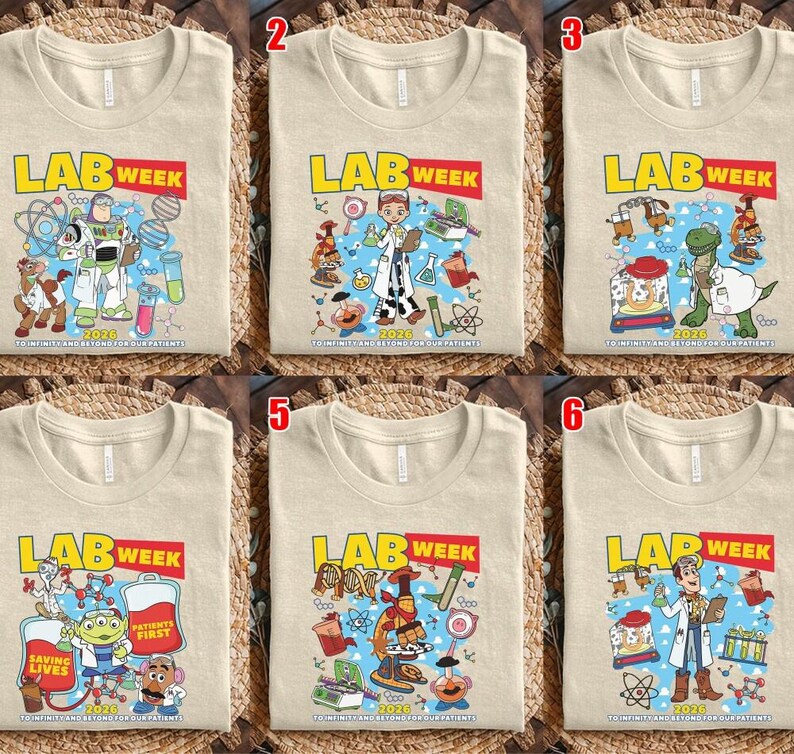 Toy Story Lab Week 2026 Matching Shirt, Lab Story Med School Trip, Disney Buzz Woody Laboratory Party, Lab Team, Med Lab Clinical Laboratory afbeelding 5