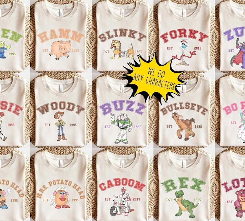 Retro Toy Story Comfort Colors Shirt, Matching Family Disneyland Shirts, Disneyland Group Shirts, Toy Story Woody Buzz Jessie Alien Birthday image 2