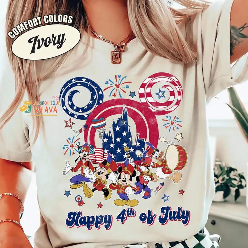 Camiseta de Disneyland del 4 de julio, Camiseta Comfort Colors de Mickey y sus amigos de EE. UU., Camiseta patriótica de Disneyland para niños, Camiseta del Día de la Independencia imagen 6