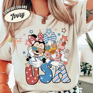 Vintage Minnie Daisy Disneyland USA Happy 4Th Of July Shirt, Disneyland Girl Trip Patriotic American Shirt, Independence Day, 250th Shirt image 7