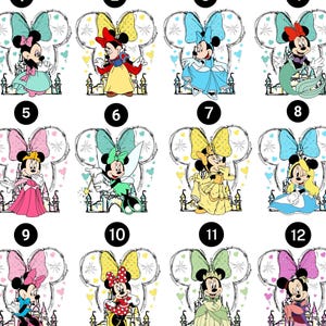 Disneyland Minnie Princess Shirt, Disneyland Princess Birthday Shirt, Princess Mouse Tee, Ariel Tiana Tinkerbell Belle, Disneyland Trip Tee image 3