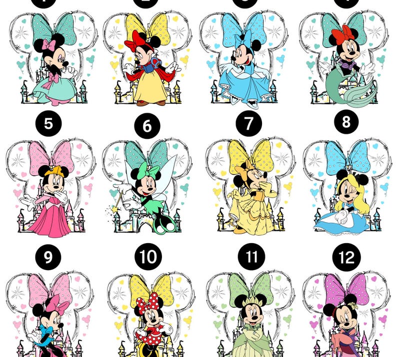 Disneyland Minnie Princess Shirt, Disneyland Princess Birthday Shirt, Princess Mouse Tee, Ariel Tiana Tinkerbell Belle, Disneyland Trip Tee image 3