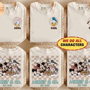 Custom Mickey & Co Shirt, Retro Mickey and Friends Shirt, Retro Disneyland Trip Shirt, Disneyland Family Vacation Shirt, Family Matching image 1
