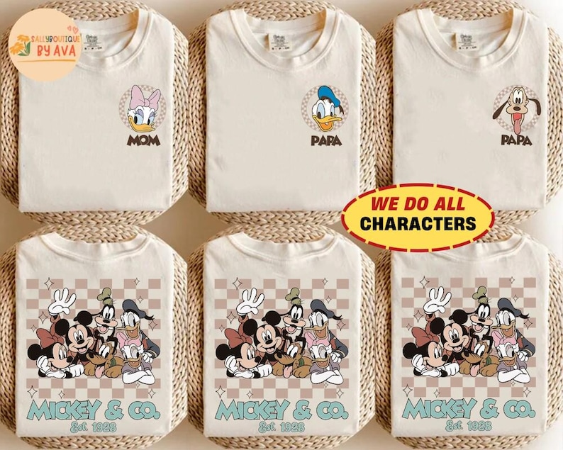 Custom Mickey & Co Shirt, Retro Mickey and Friends Shirt, Retro Disneyland Trip Shirt, Disneyland Family Vacation Shirt, Family Matching image 1