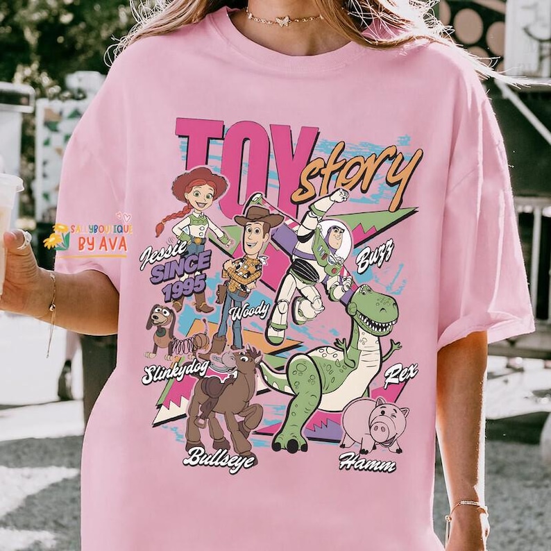 Disneyland Toy Story 1995 Retro Comfort Colors Shirt, Woody Buzz Lightyear Rex Tee, WDW Disneyland Family Vacation 2026 Trip, Pixar Fest image 6