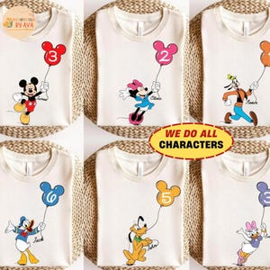 Custom Disneyland Birthday Ballon Shirt, Best Birthday Ever, Disneyland Birthday Boy Girl,Birthday Squad, Mickey & Friends Birthday Trip Tee image 1