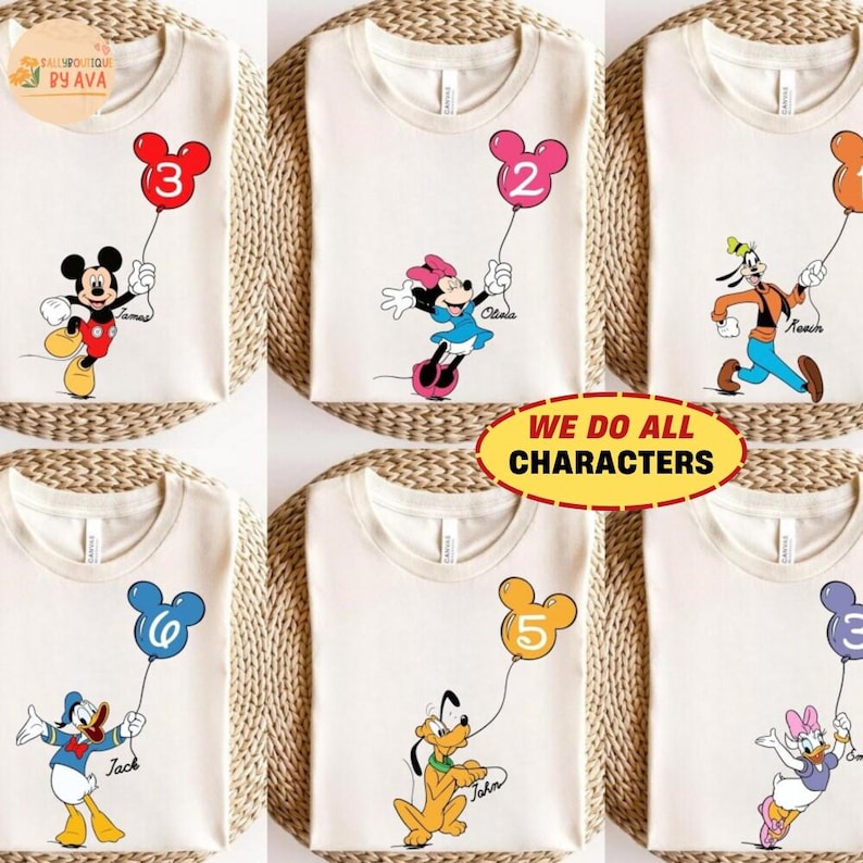 Custom Disneyland Birthday Ballon Shirt, Best Birthday Ever, Disneyland Birthday Boy Girl,Birthday Squad, Mickey & Friends Birthday Trip Tee image 1