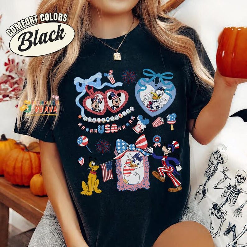 Coquette Bows Mickey and Friends Patriotic Disneyland 4th of July Shirt, USA Independence Day, 250 Years Celebration Shirt, Holiday Shirt Bild 5