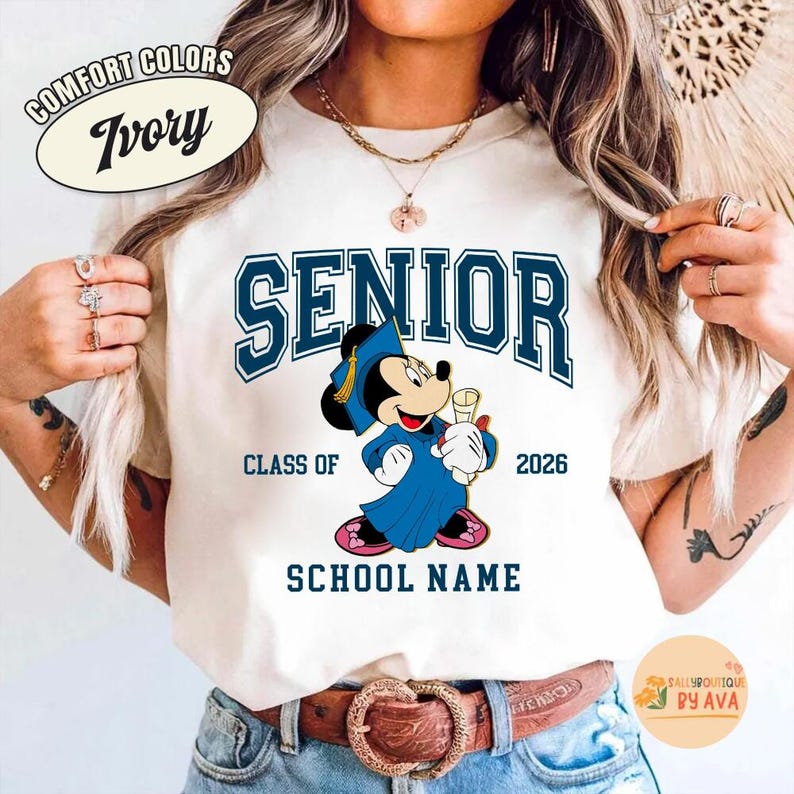 Personalized Mickey and Friends Disneyland Graduation Shirts, Custom Gift for Graduate, Disneyland Grad Family Trip shirt, Class of 2026 画像 4