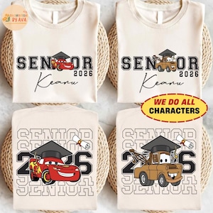 Disneyland Cars Graduation 2026 T-shirt, School Graduation. Class Of 2026 Graduation 2026 Tee, Graduation Squad, Graduation Shirt image 1