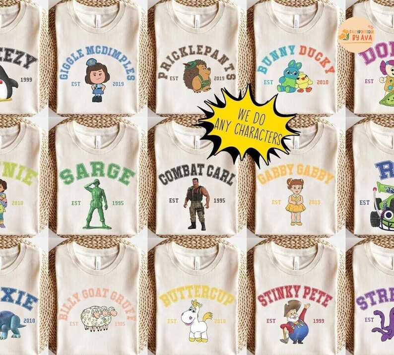 Camiseta retro de Toy Story con colores cómodos, camisetas familiares a juego de Disneyland, camisetas grupales de Disneyland, Toy Story Woody Buzz Jessie Alien Birthday imagen 5