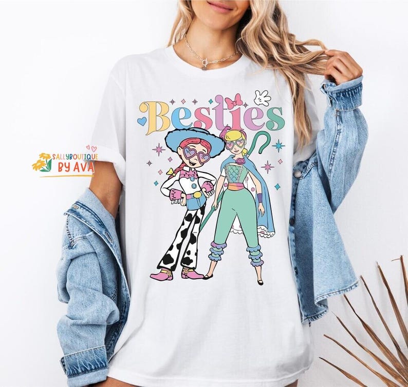 Disneyland Toy Story Besties T-Shirts, Bo Peep And Jessie Shirts, Disneyland Girls Outfits, Disneyland Best Friends Tee, BFF Girls Trip 2026 image 5