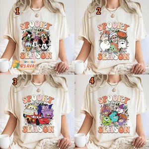 Mickey and Friends Halloween Shirt, Disneyland Spooky Season Shirt, Disneyland Spooky Tee, Cars Halloween Shirt, Toy Story Halloween Tee image 1