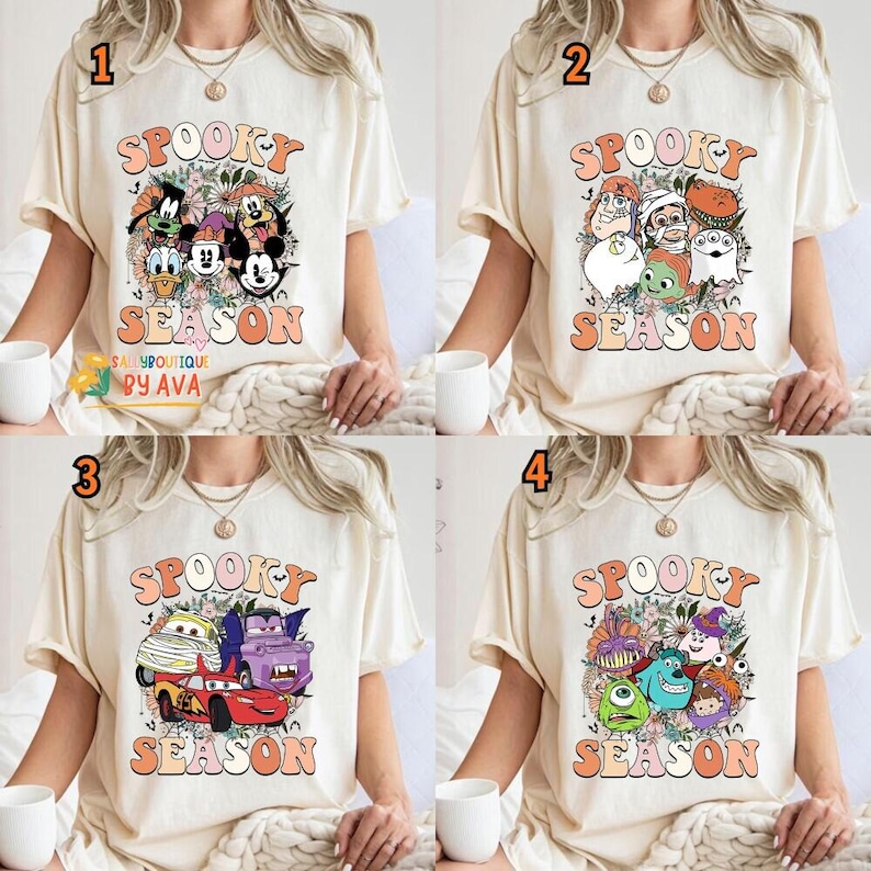 Mickey and Friends Halloween Shirt, Disneyland Spooky Season Shirt, Disneyland Spooky Tee, Cars Halloween Shirt, Toy Story Halloween Tee image 1