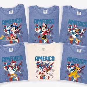 Personalized Mickey and Friends America Map Disneyland Happy 4th of July Shirt, Happy Independence Day 2026 Matching Tee, 250th Shirt image 2