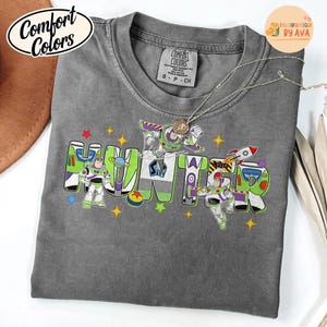 Disneyland Buzz Lightyear Custom Name Shirt, Personalized Toy Story Birthday Name Shirt, Toy Story Birthday Party, Family Birthday Matching image 5
