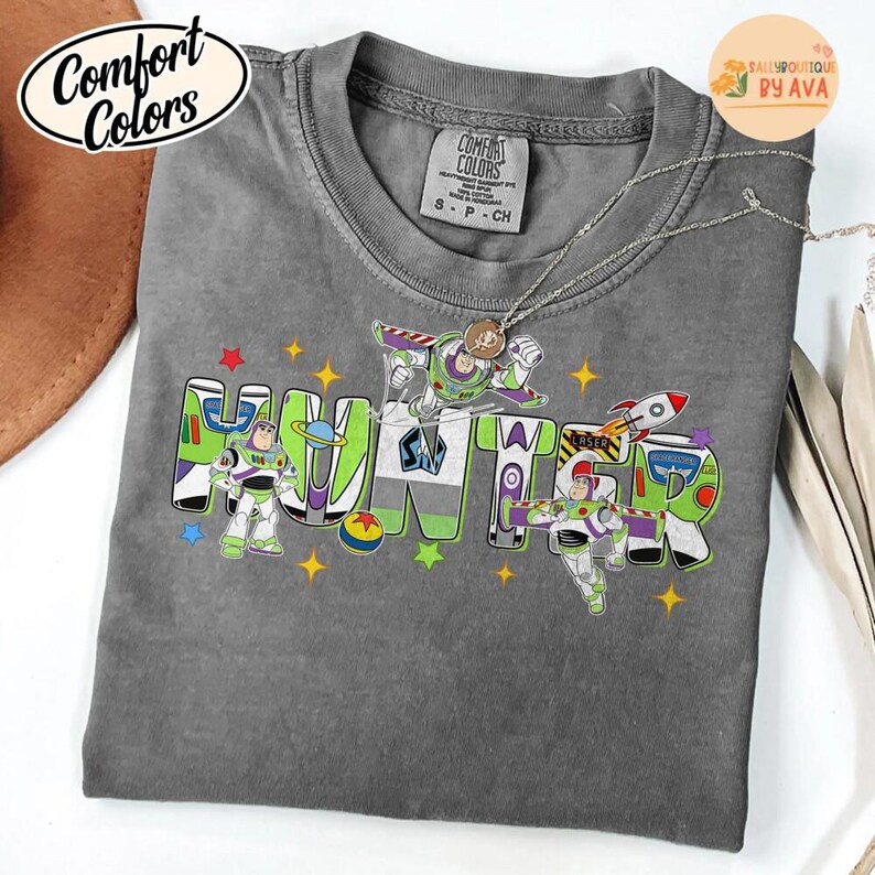 Disneyland Buzz Lightyear Custom Name Shirt, Personalized Toy Story Birthday Name Shirt, Toy Story Birthday Party, Family Birthday Matching image 5