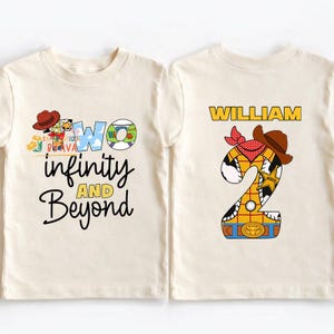 Personalized Two Infinity Beyond and Birthday Shirt, Toy Story Toddler Birthday Shirt, Custom Name 2nd Birthday Shirt, Disneyland Birthday image 1