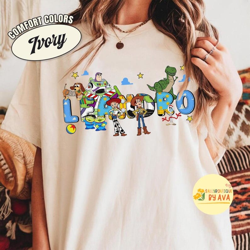 Custom Name Toy Story T-shirt, Personalized Disneyland Buzz Woody Jessie Shirt, Custom Birthday Boy Girl Tee, Disneyland Family Matching image 1