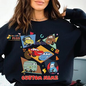 Custom Name Cars Characters Shirt, Personalized Lightning McQueen, Tow Mater, Doc Hudson Tee, Custom Boy Shirt, Disneyland Family Matching image 3