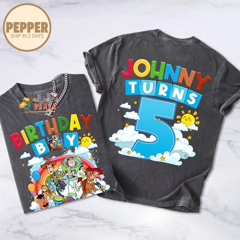 Personalized Toy Story Characters Birthday Shirt, Buzz Lightyear Custom Birthday Shirt, Disneyland Toy Story Birthday Shirt, Woody Shirt Bild 3