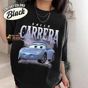 Retro Disneyland Cars Sally Carrera Shirt, Pixar Car Movies Shirt, Cars Land Shirt, McQueen and Sally Couple Shirt, Disneyland Family Trip image 1