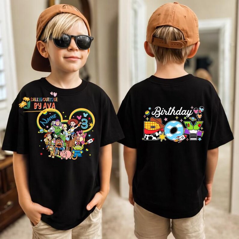Two-sided Personalized Toy Story Birthday Shirt, Custom Disneyland Toy Story shirt, Toy Story Gift, Family Matching Birthday Shirt Bild 2