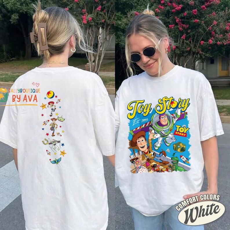 2-side Vintage Toy Story Est 1995 Shirt, Toy Story Characters Family Shirt, Disneyland Family Vacation 2026, Toy Story Shirt 画像 4