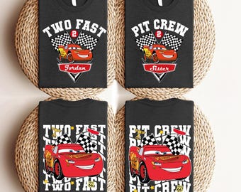 Two Fast Pit Crew Lightning McQueen Birthday Shirt, Family Matching Disneyland Cars Birthday Shirt, Cars Birthday Boy Tee, WDW Birthday Boy