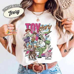 Disneyland Toy Story 1995 Retro Comfort Colors Shirt, Woody Buzz Lightyear Rex Tee, WDW Disneyland Family Vacation 2026 Trip, Pixar Fest image 4