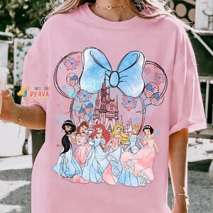 Disneyland Princess Happy Independence Day Shirt, Disneyland Castle US Flag Freedom 4th of July Shirt, Disneyland Family 250 Years Shirts image 2