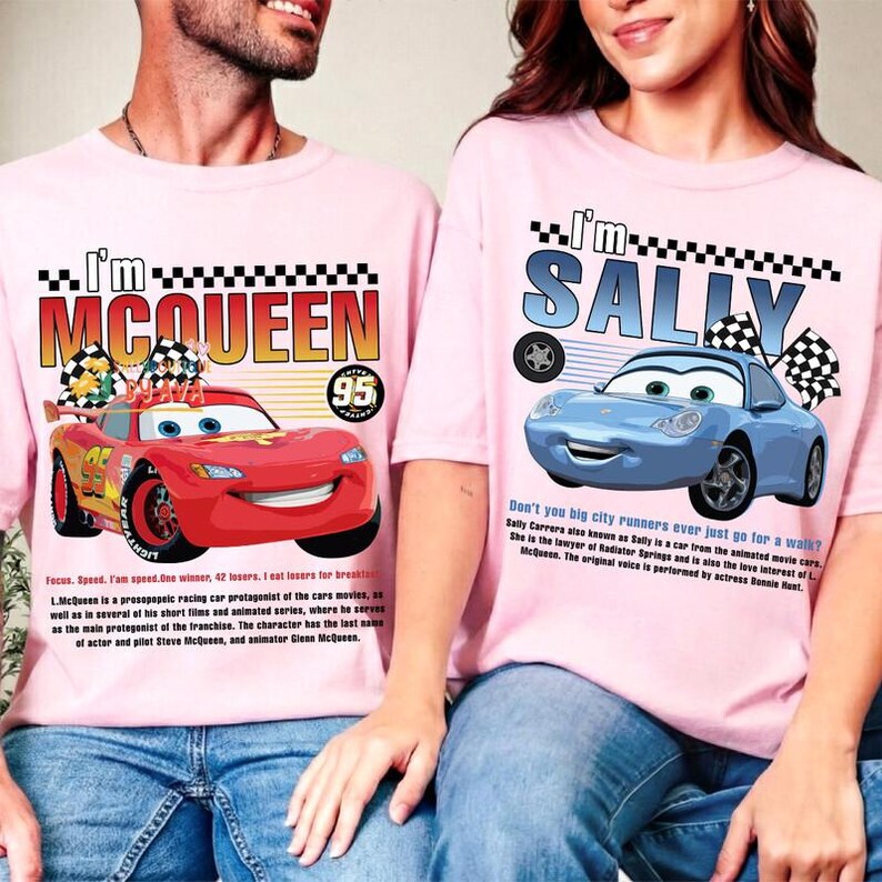 Retro Lightning Mcqueen Sally Couple Shirt, Pixar Cars Land Shirt, Disneyland Couple Matching Tee, Radiator Springs Shirt, Couple Outfits image 3