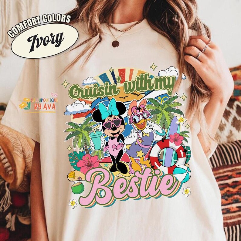 Camiseta de Minnie Daisy de Disneyland para el verano, Crucero con mi mejor amiga, Camiseta del crucero de chicas de Disneyland de verano 2026, Camiseta de mejores amigas, Viaje de chicas con mejores amigas imagen 3