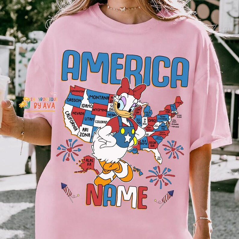 Personalized Mickey and Friends America Map Disneyland Happy 4th of July Shirt, Happy Independence Day 2026 Matching Tee, 250th Shirt image 5