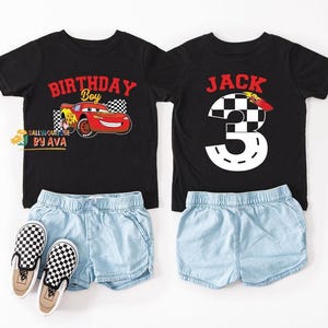 Disneyland Cars Birthday Shirt, McQueen Birthday Boy Tee, Pixar Pit Crew Sweatshirt, Lightning Birthday Family, Racing Car Birthday Trip image 3
