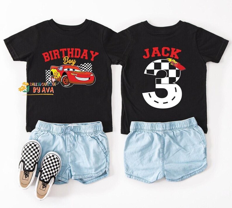 Disneyland Cars Birthday Shirt, McQueen Birthday Boy Tee, Pixar Pit Crew Sweatshirt, Lightning Birthday Family, Racing Car Birthday Trip image 3
