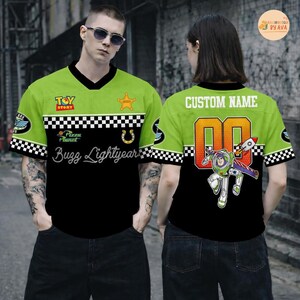 Custom Disneyland Toy Story Buzz Lightyear Football Jersey, Croptop Football Jersey, Disneyland Shirt, Disneyland Birthday Gift for Kids image 3