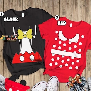 Mickey Minnie Couple Halloween Costume Shirt, Disneyland Matching Halloween Costume, Family Halloween Costume, Disneyland Halloween Couple image 1