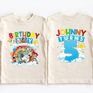 Personalized Toy Story Characters Birthday Shirt, Buzz Lightyear Custom Birthday Shirt, Disneyland Toy Story Birthday Shirt, Woody Shirt Bild 1