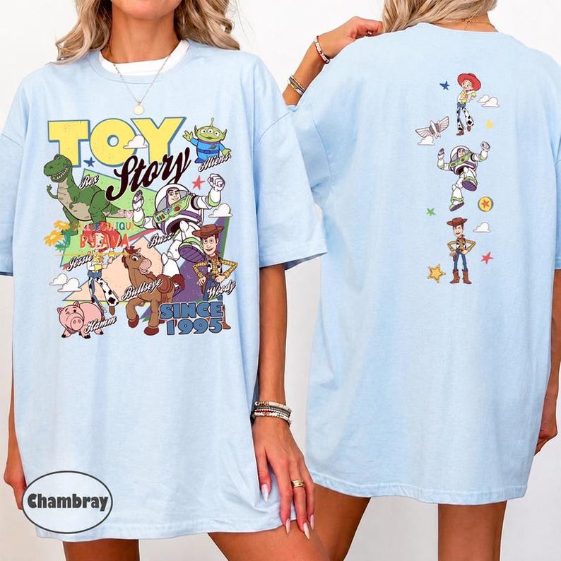 Disneyland Toy Story 1995 Comfort Colors Shirt, Woody Buzz Lightyear Rex Tee, WDW Disneyland Family Vacation 2026 Trip, Pixar Fest Shirt image 2