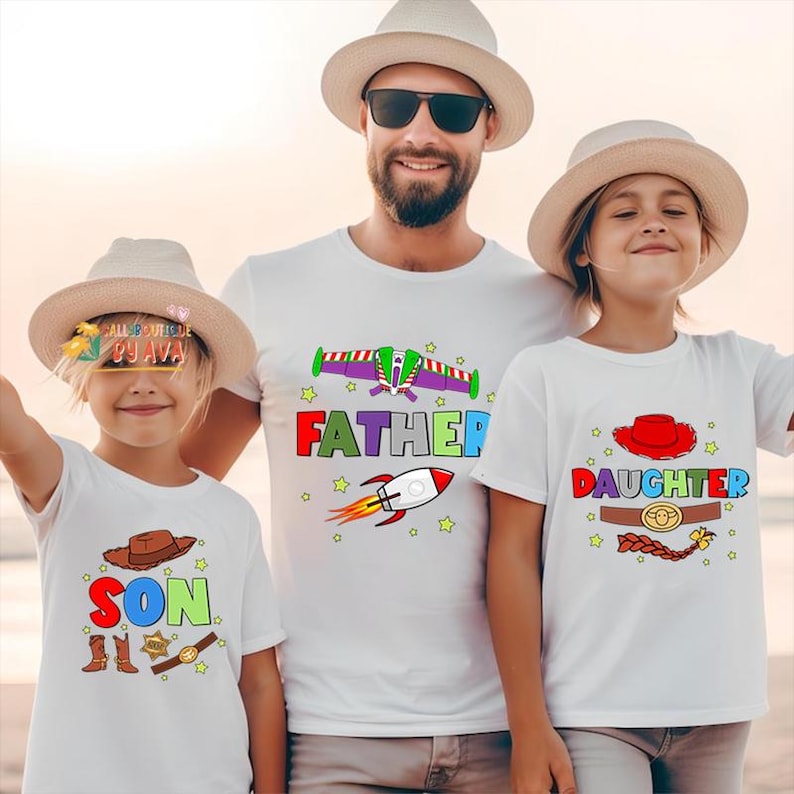 Toy Story Father And Son Matching Tees, Toy Story Dad And Daughter Matching Tee, Father's Day Gift, Family Shirts, Kids Toy Story Tee image 1